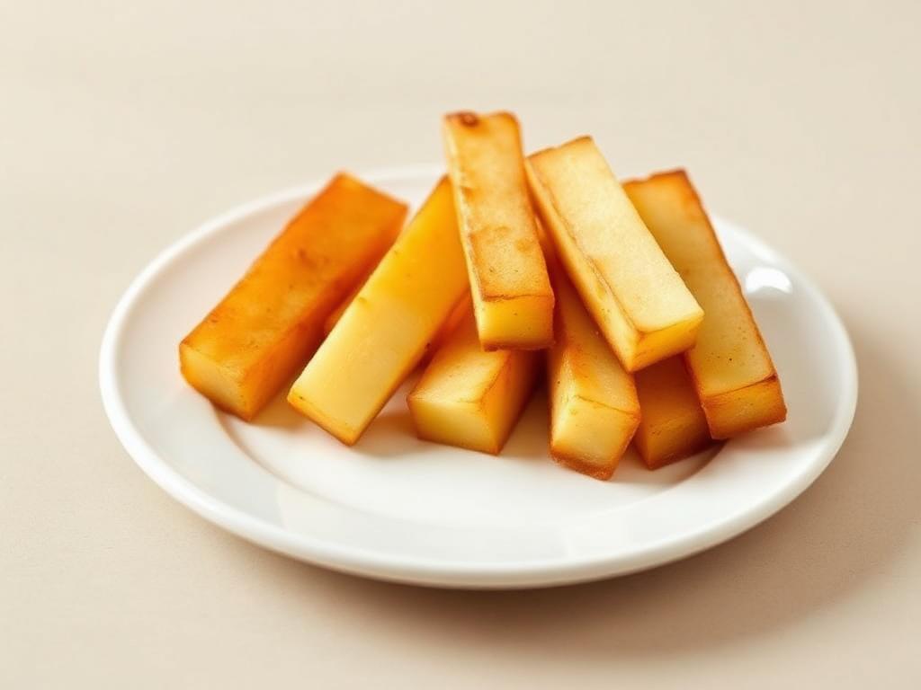 Bastones de patata muy blanda al horno