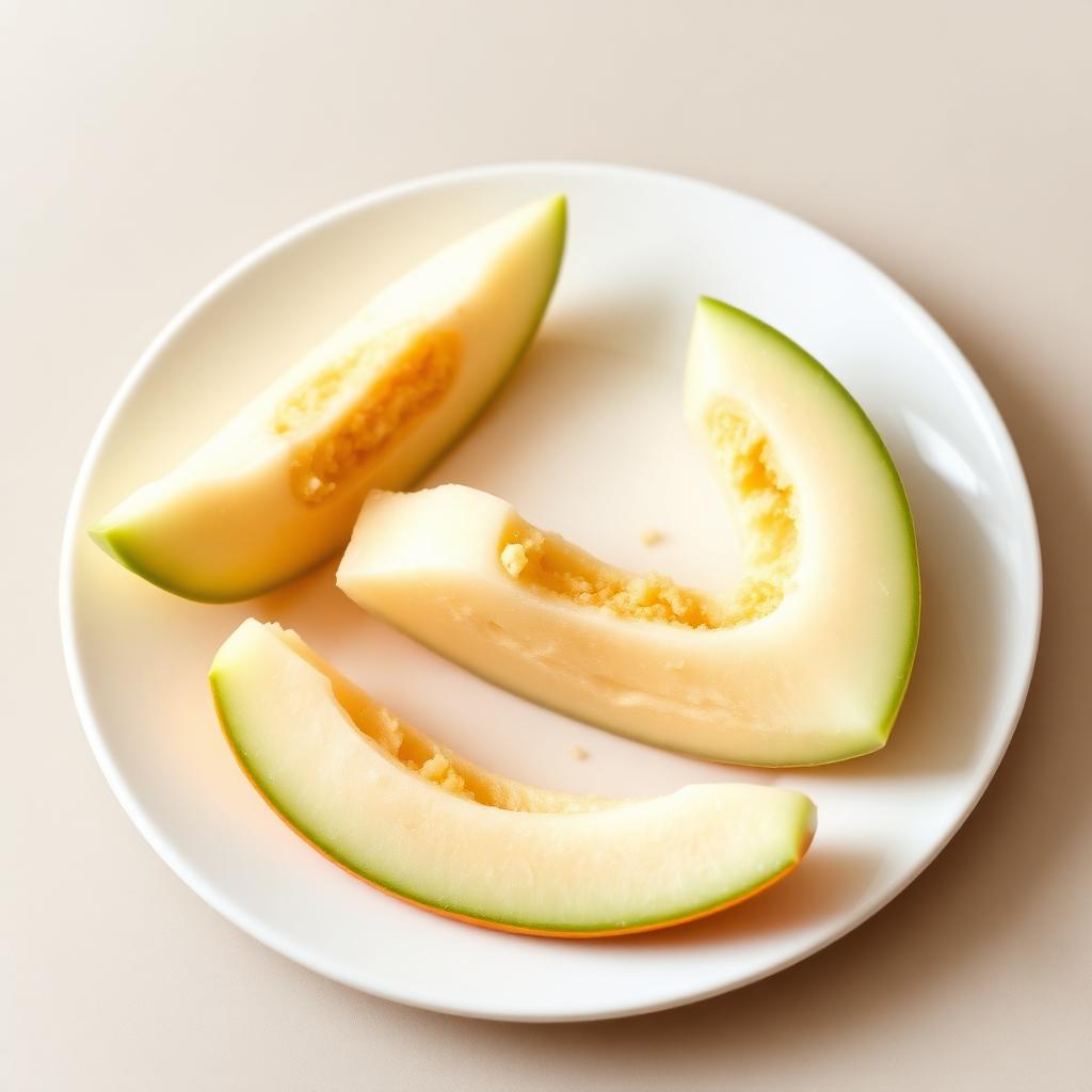 Melón muy maduro en gajos grandes