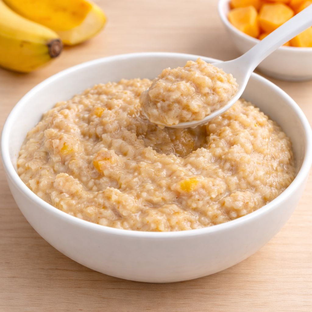 Porridge espeso de avena y fruta