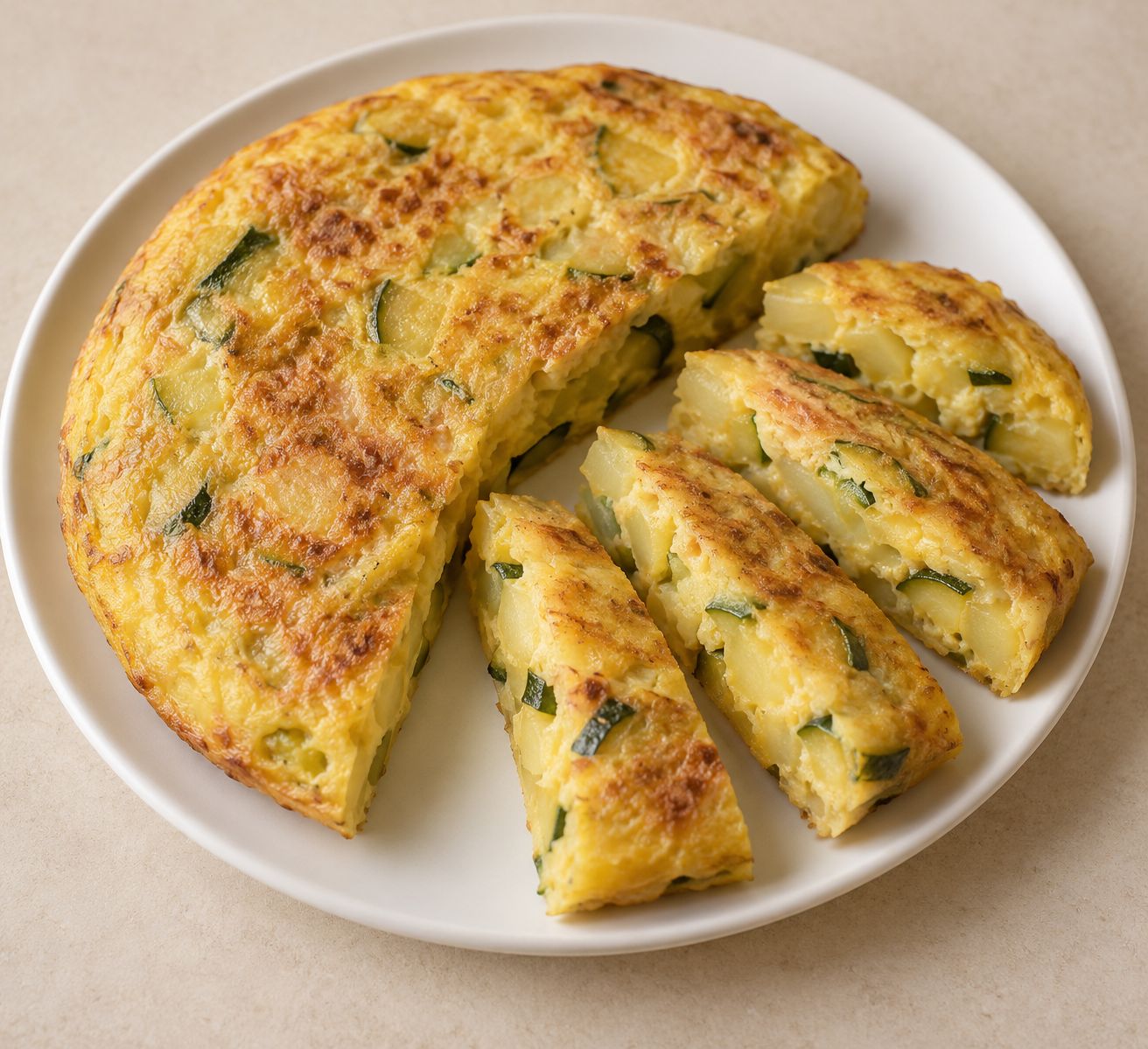 Tortilla de patata y calabacín