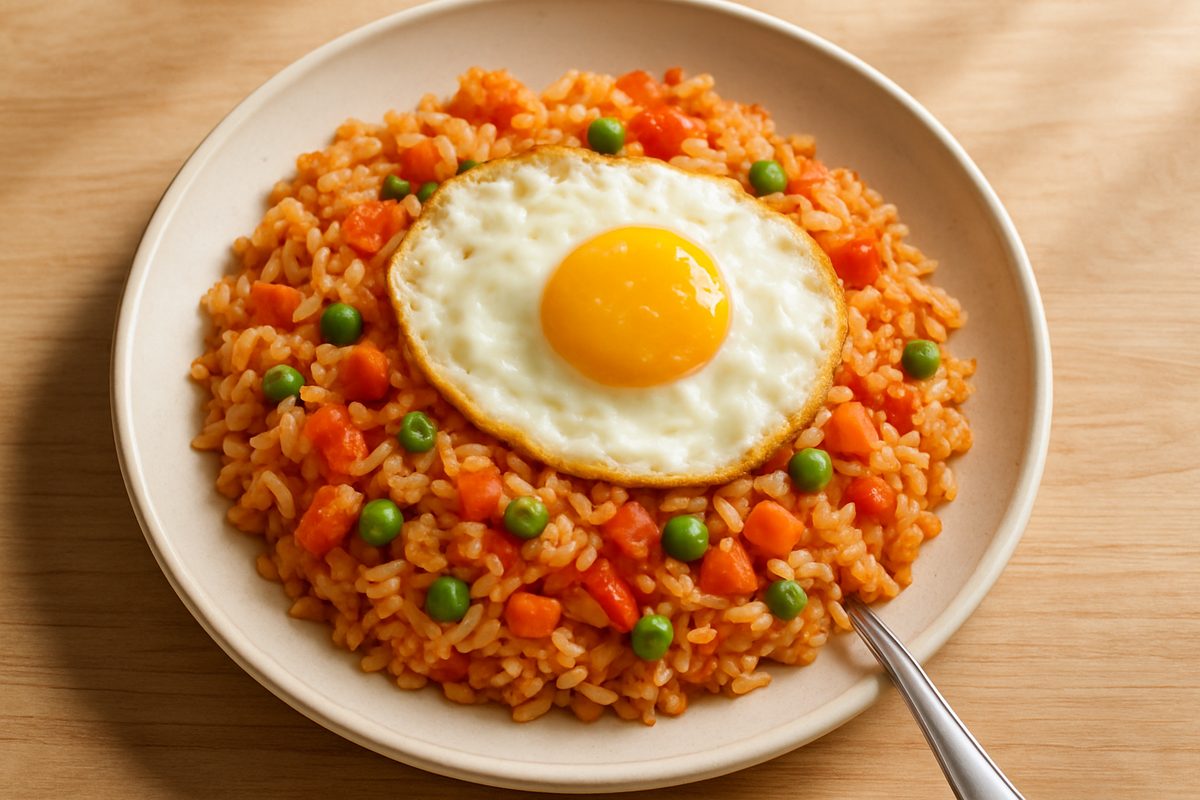 Arroz a la mexicana con huevo