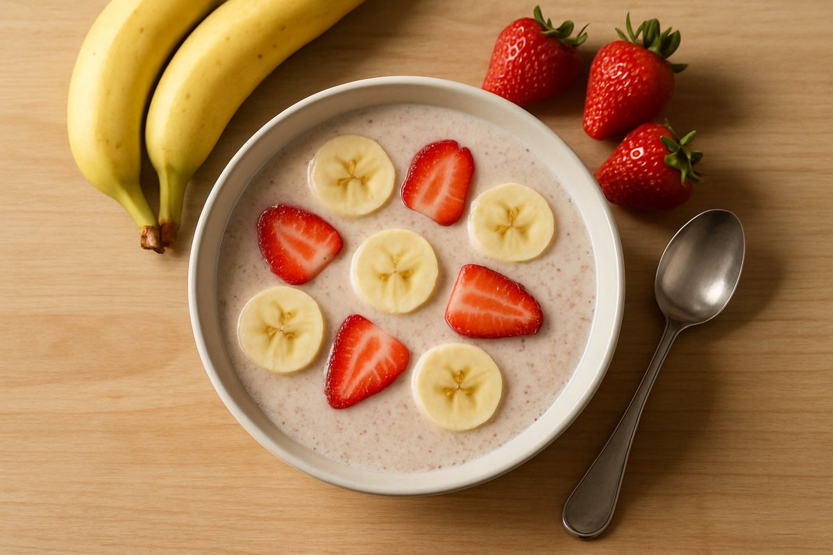 Batido de plátano y fresas