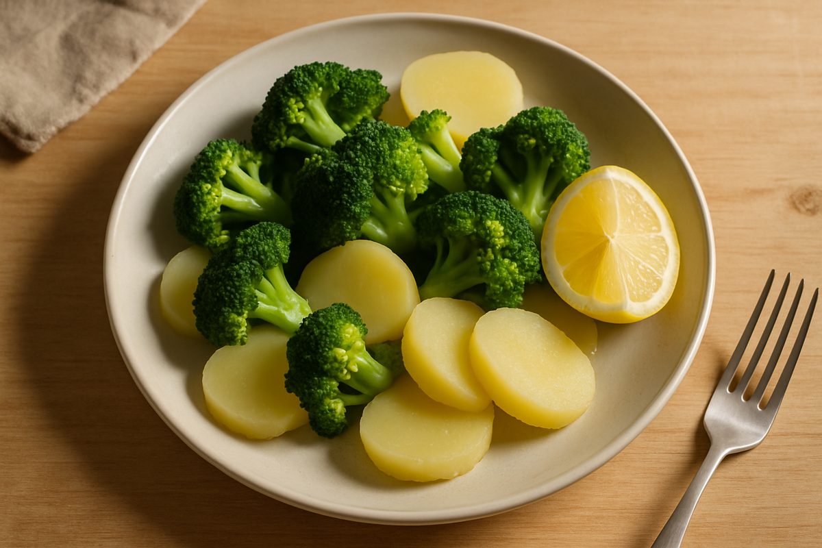 Brócoli con patata al vapor