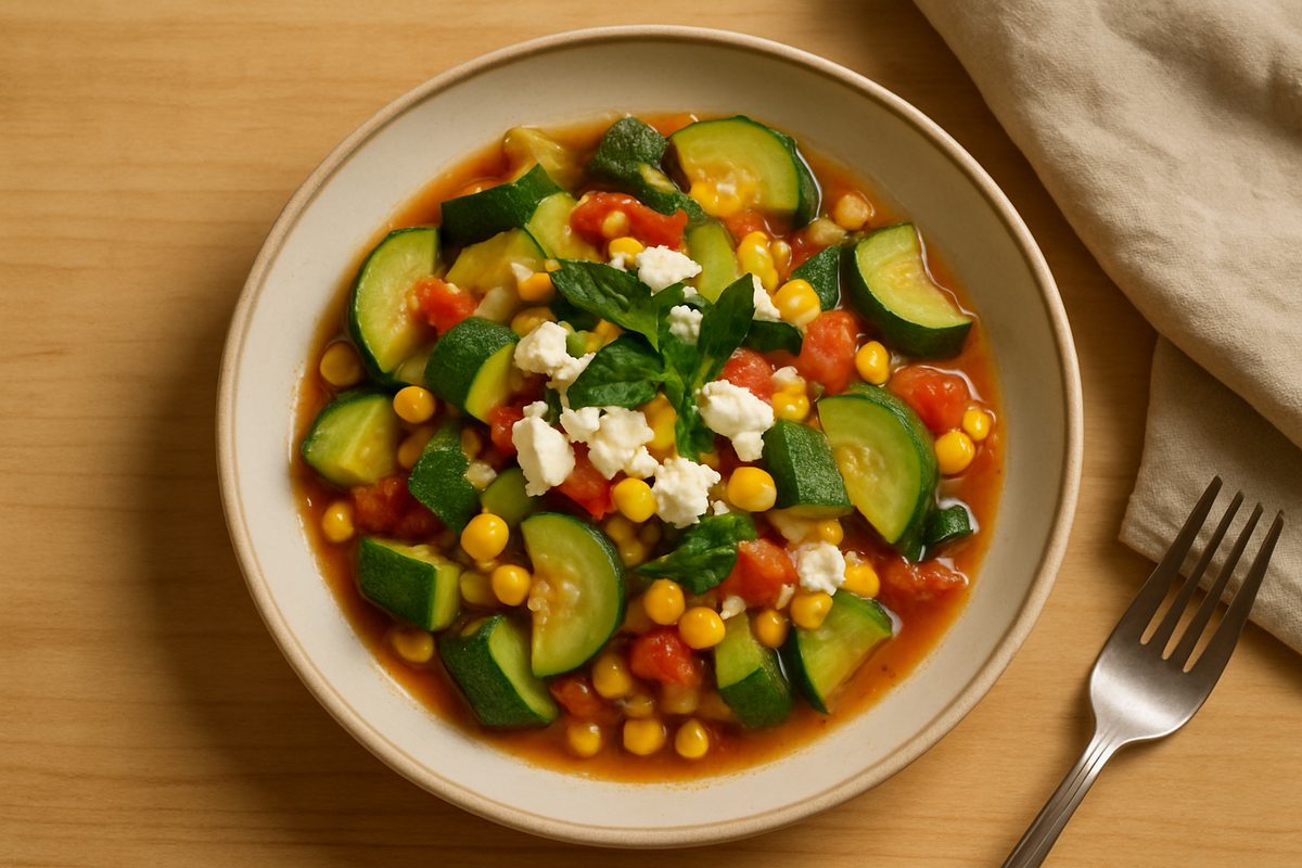 Calabacitas con elote y queso
