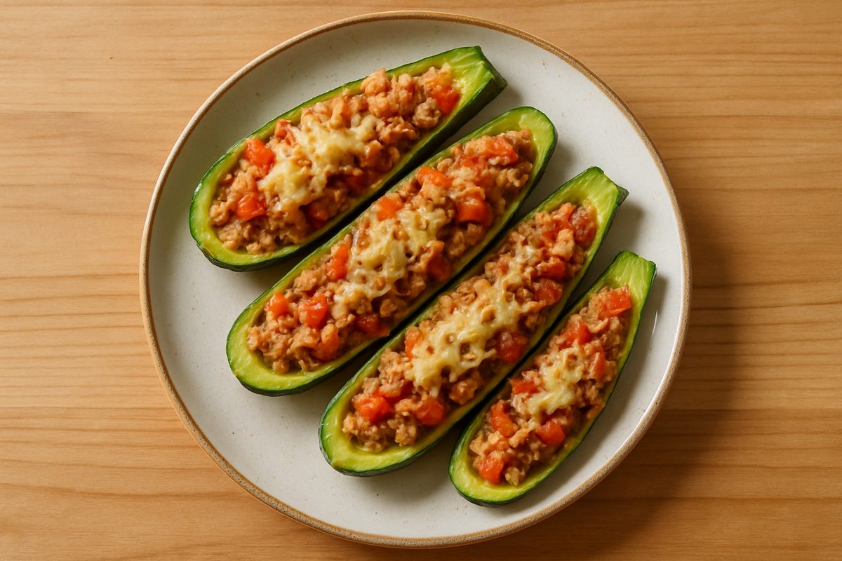 Calabacitas rellenas de atún