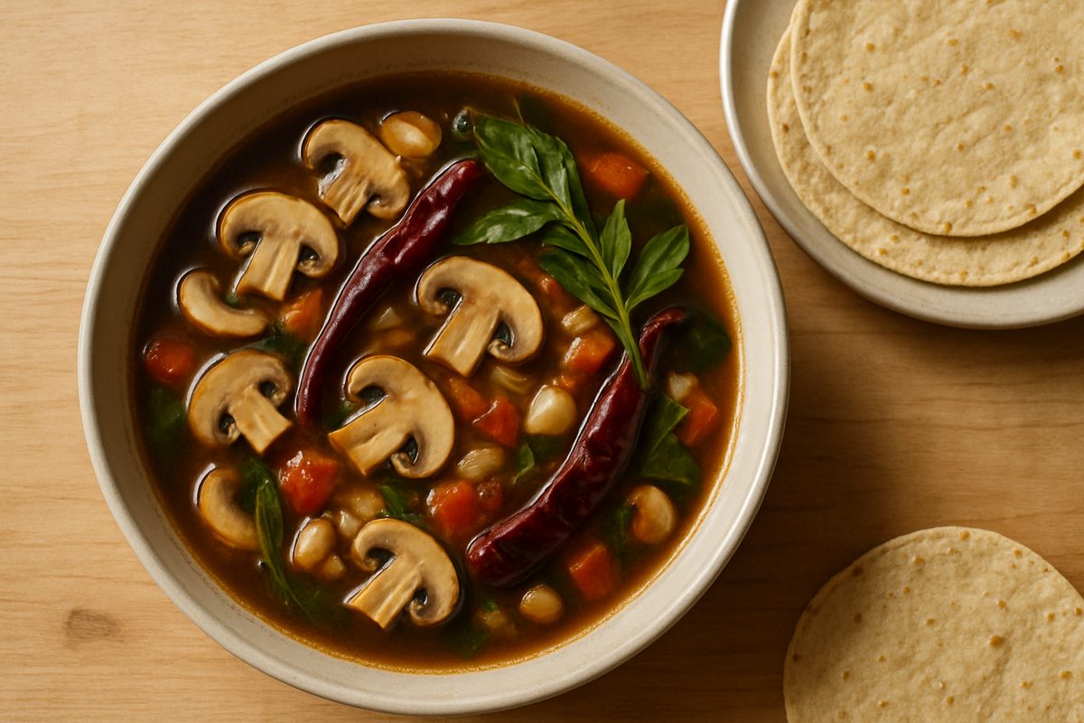 Caldo de hongos con epazote