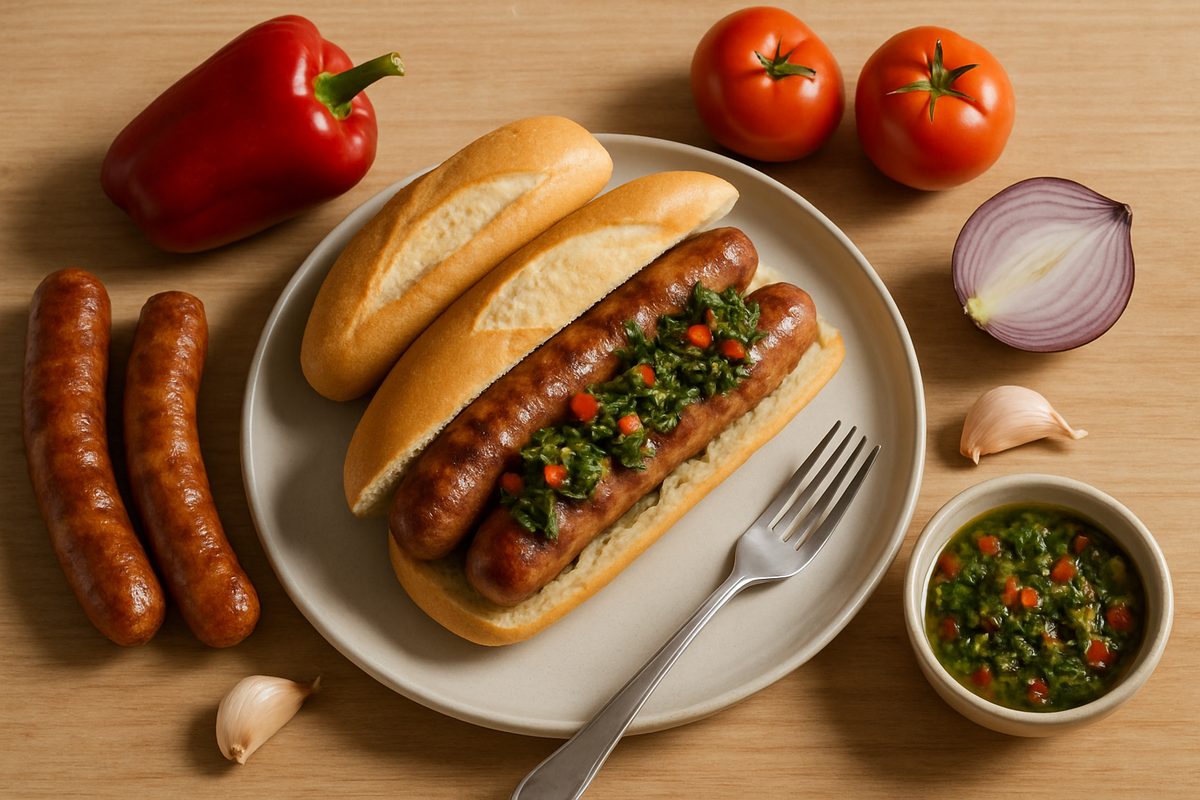 Choripán con chimichurri