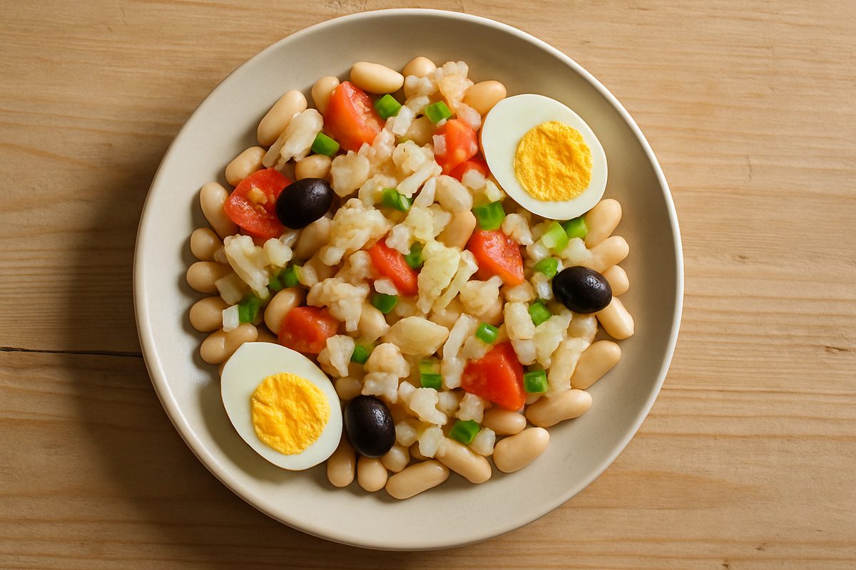 Empedrat de alubias con bacalao
