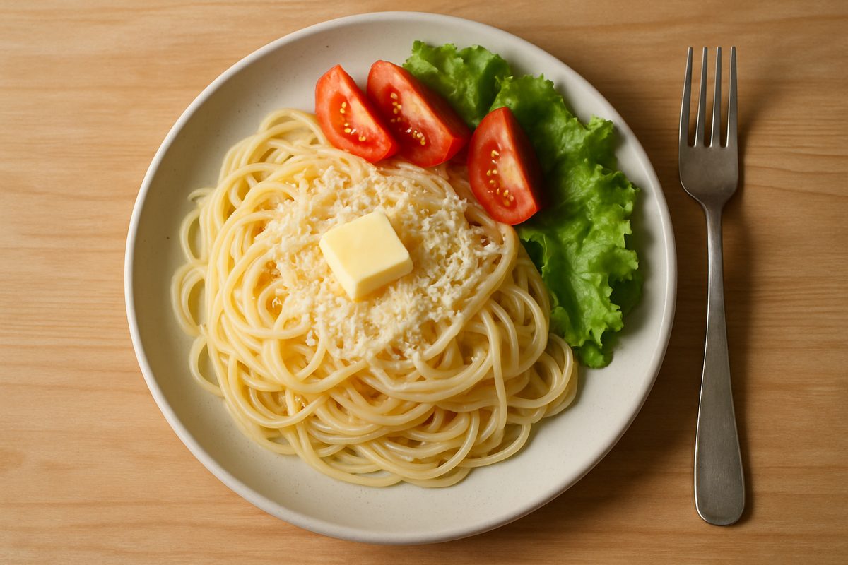 Fideos con manteca y queso