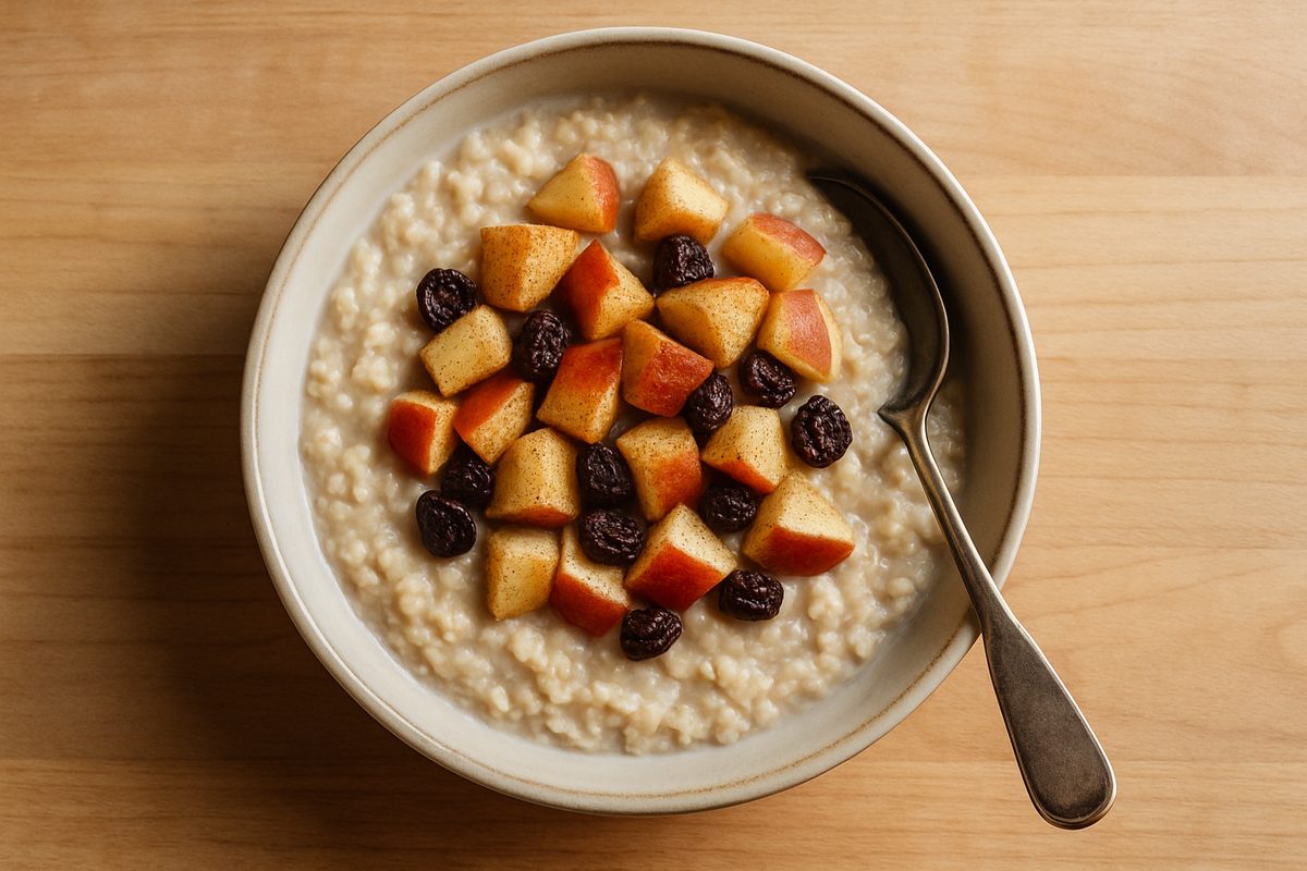 Gachas de avena con manzana y canela