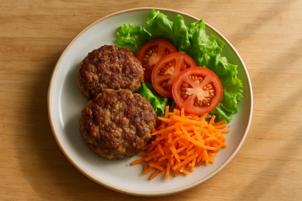 Hamburguesas caseras con ensalada