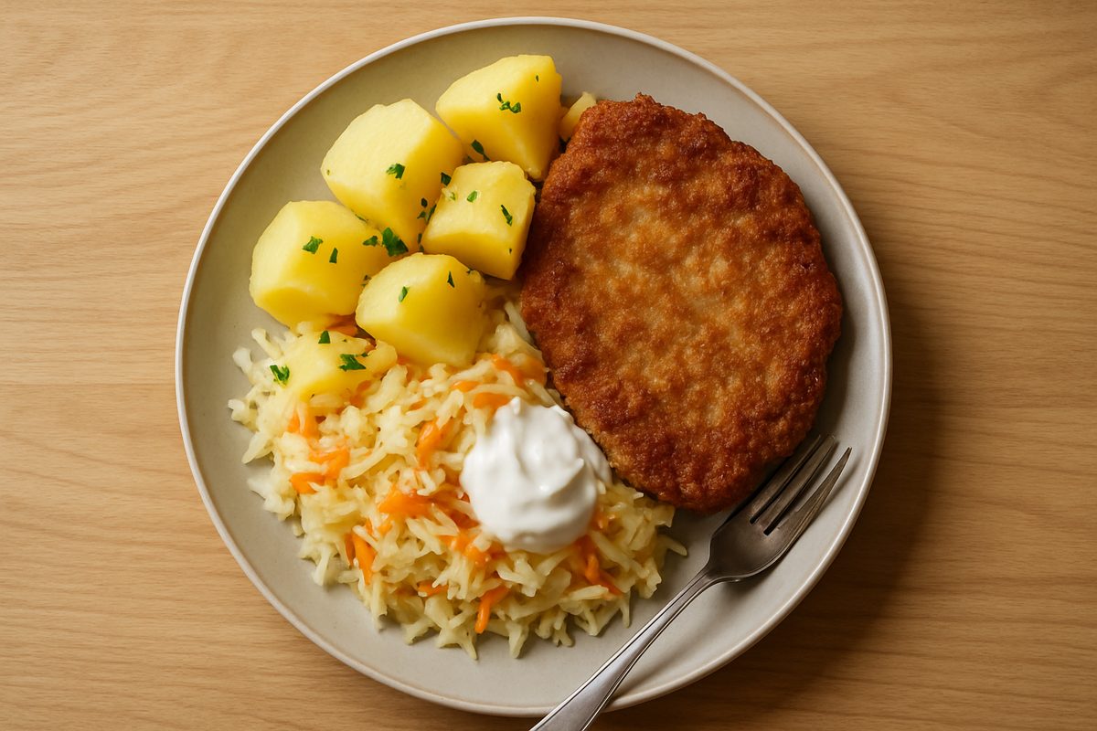 Karbonāde con patatas y col
