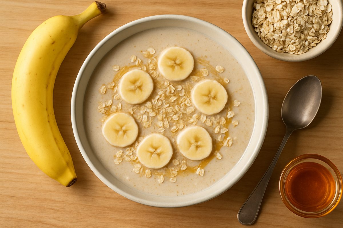 Licuado de plátano con avena