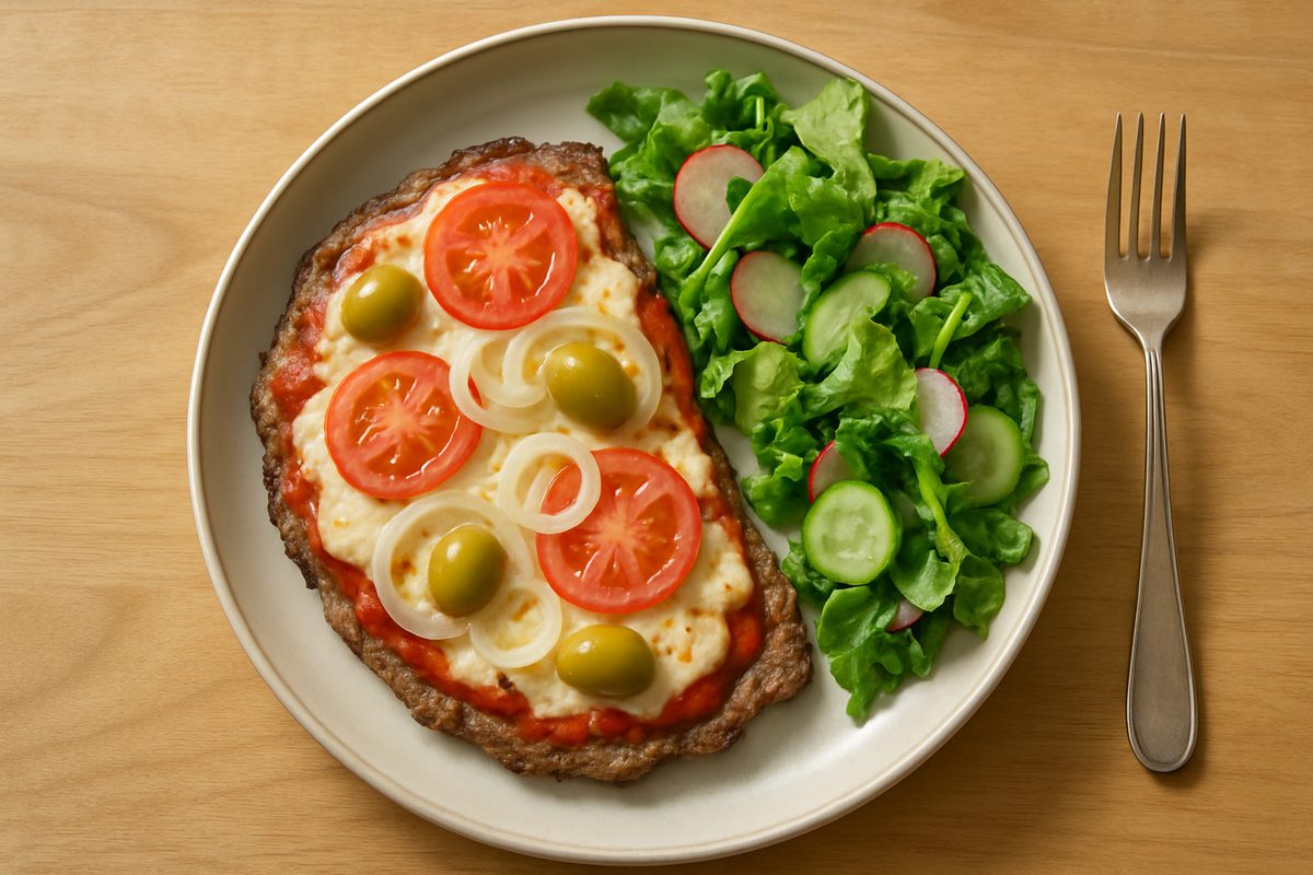 Matambre a la pizza con ensalada