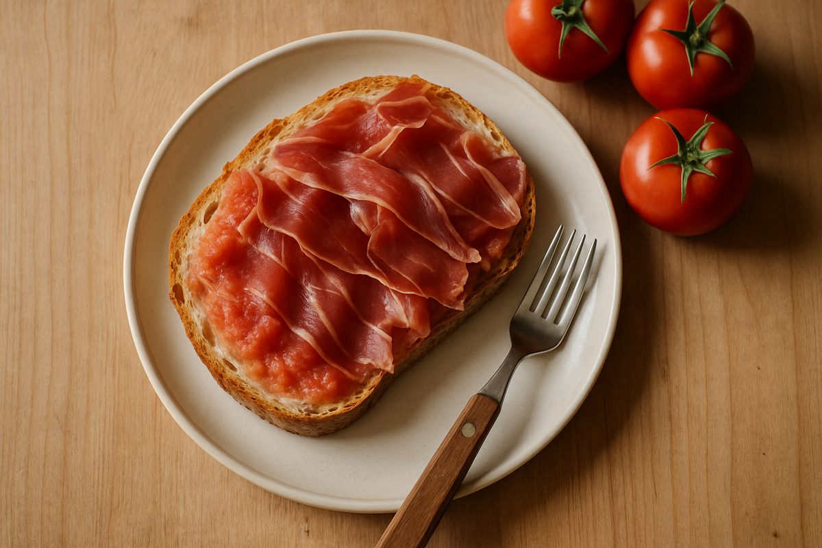 Pan con tomate y jamón serrano