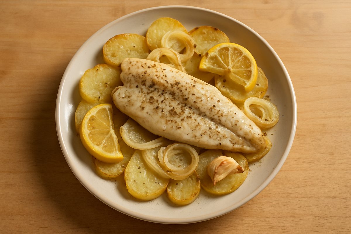 Pescado al horno con papas
