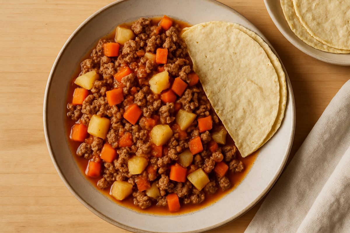 Picadillo con papa y zanahoria