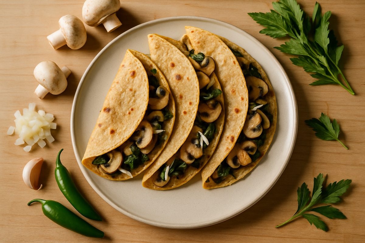 Quesadillas de hongos con epazote