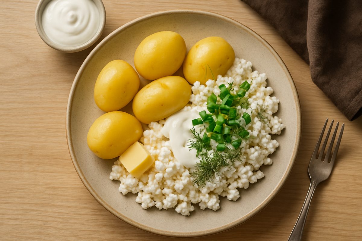 Requesón con patatas cocidas