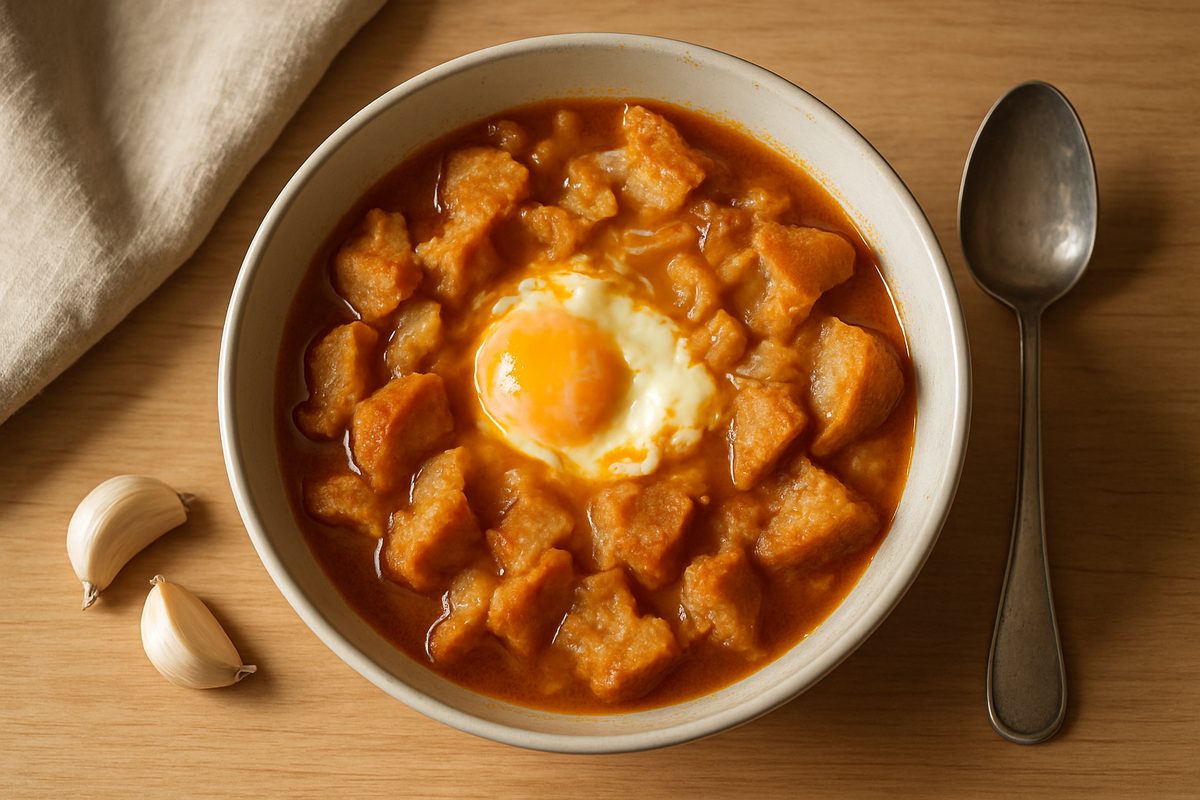 Sopa castellana de ajo
