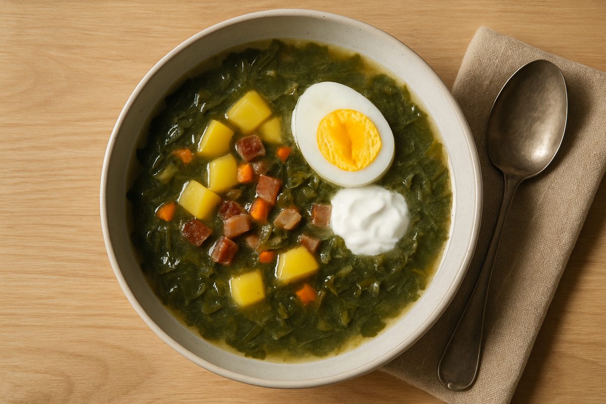 Sopa de acedera (skābeņu zupa)