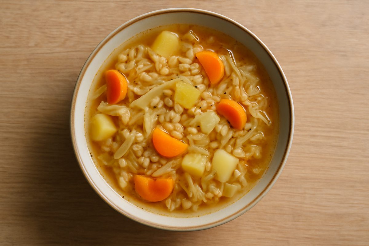 Sopa de col con cebada