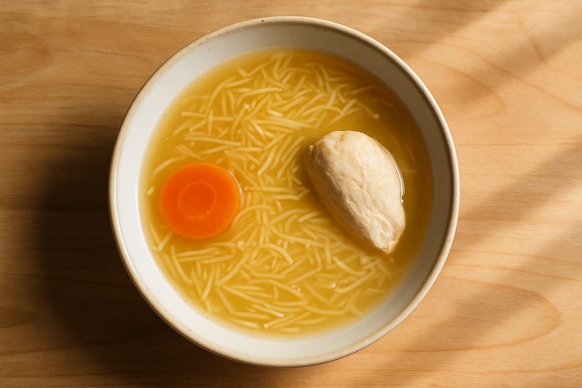 Sopa de fideos con pollo