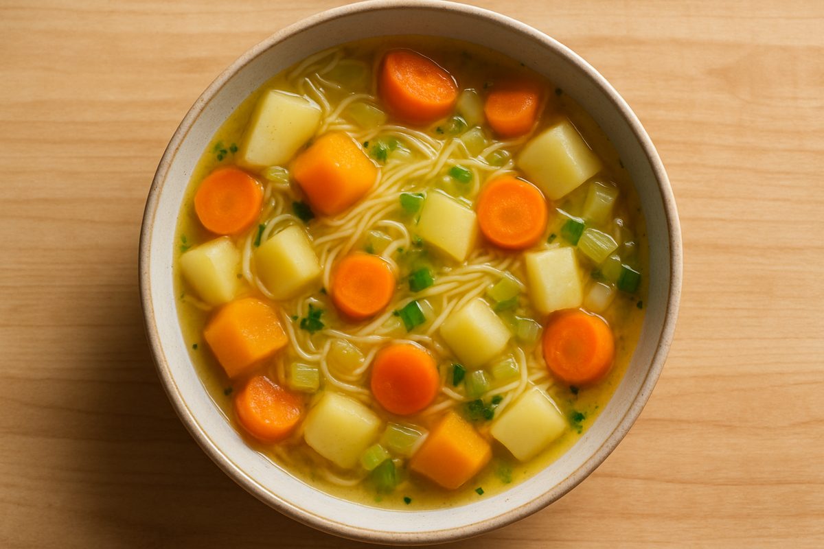 Sopa de verduras con fideos
