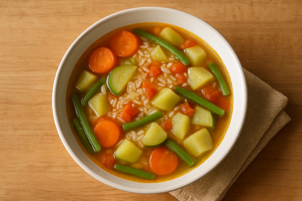 Sopa de verduras con arroz