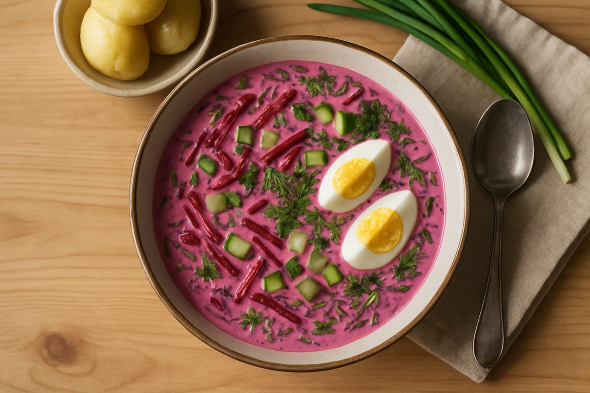 Sopa fría de remolacha (aukstā zupa)