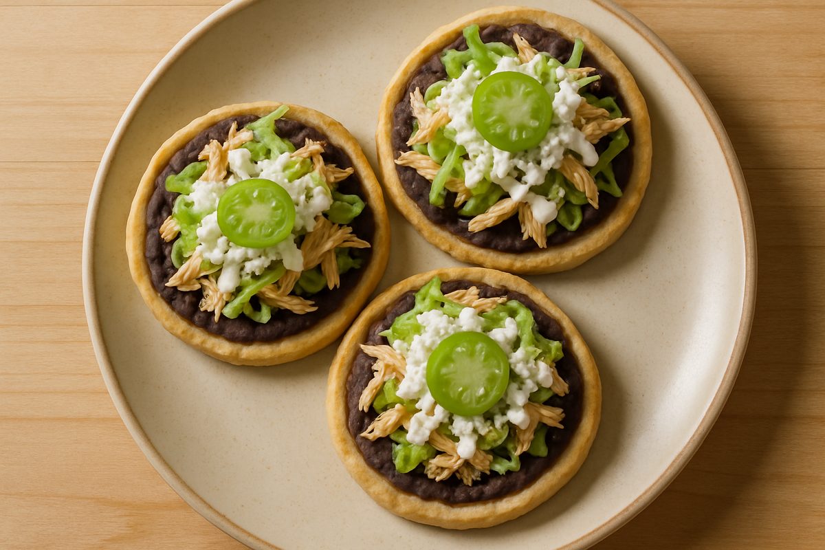 Sopes de frijol y pollo