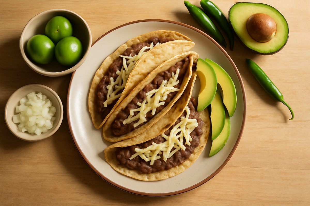 Tacos de frijoles con queso
