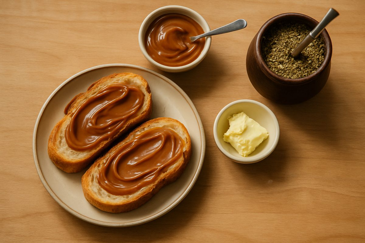 Tostadas con dulce de leche